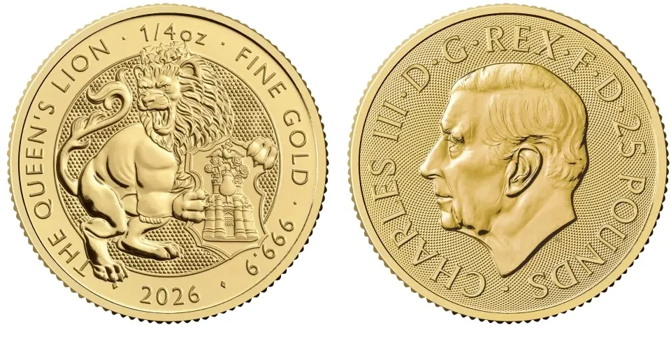 1/4oz 2026 Tudor Beasts Queens Lion Gold Coin