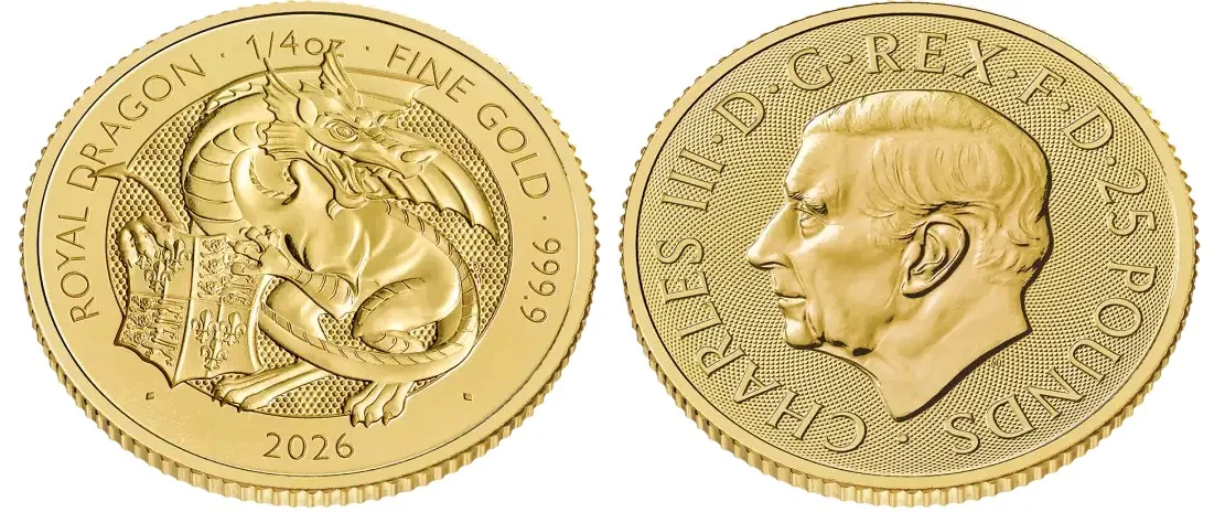 1/4oz Tudor Beasts Royal Dragon Gold Coin