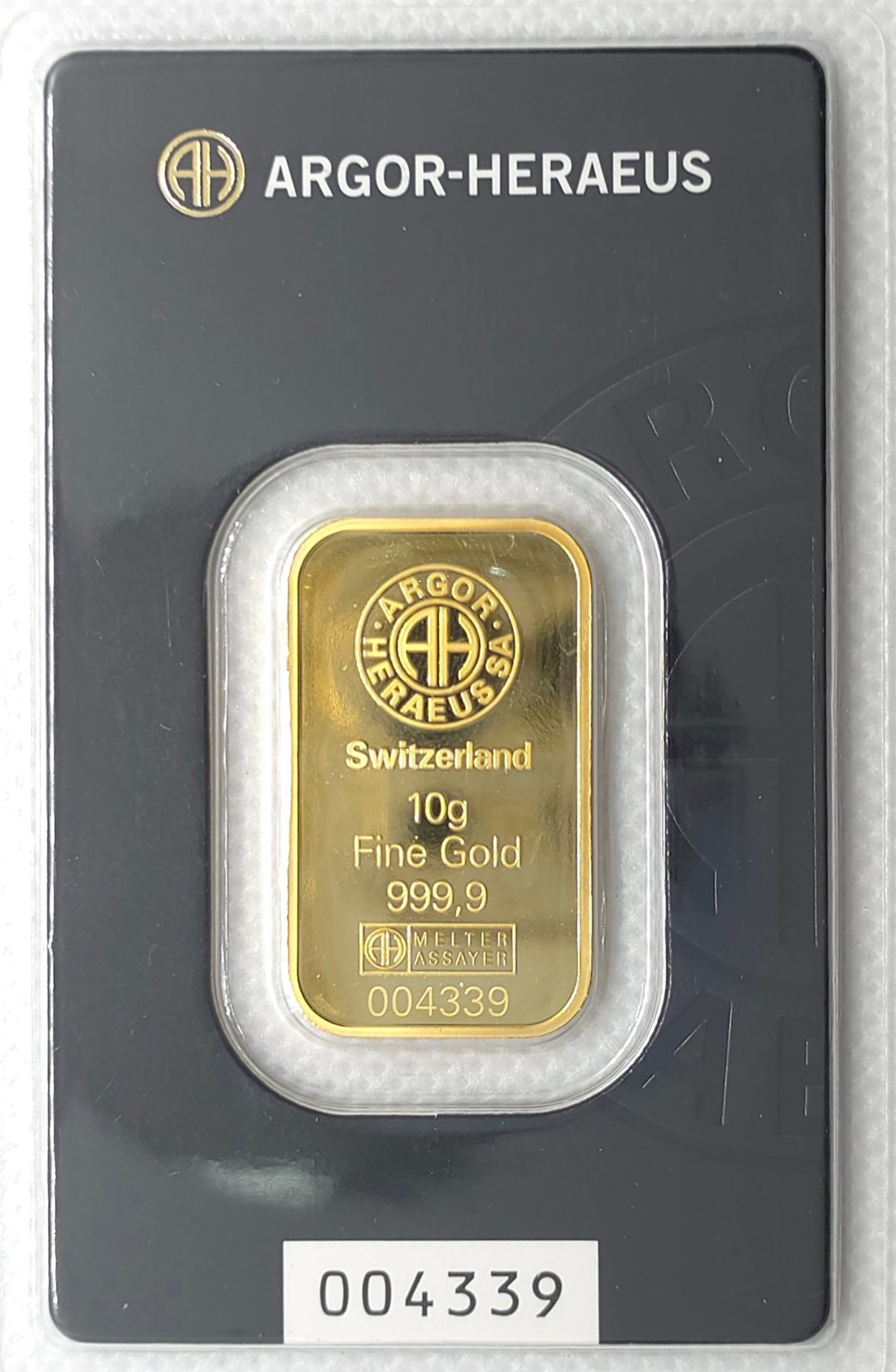 10g Argor Heraeus Gold Bar (New Classic) image 3