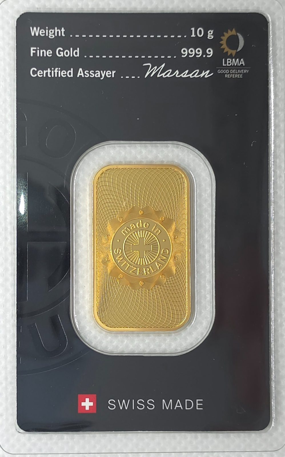 10g Argor Heraeus Gold Bar (New Classic) image 2