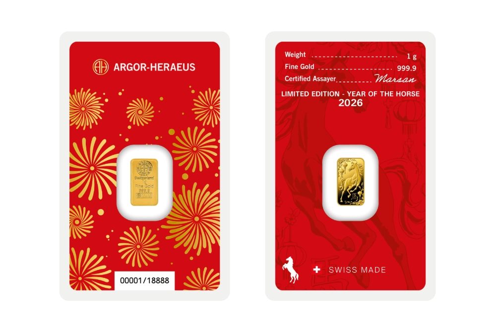 1g Argor Heraeus 2026 Lunar Horse Gold Bar