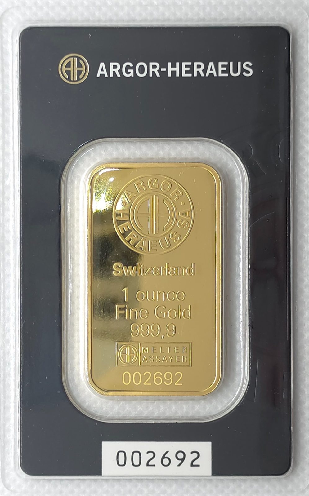 1oz Argor Heraeus Gold Bar (New Classic) image 3