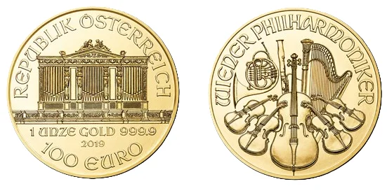 1oz Austrian Philharmonic Gold Coin (Prior years)