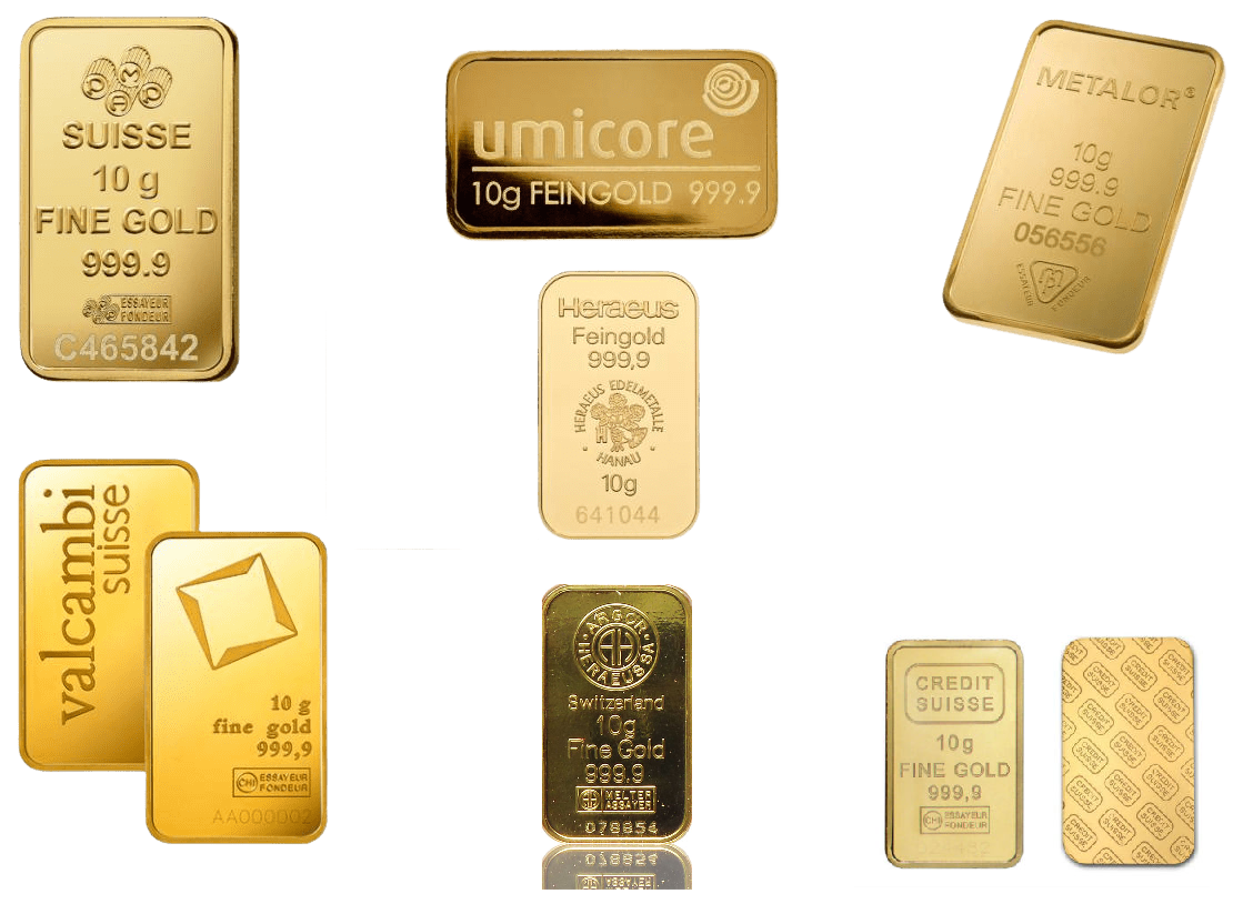 10g LBMA Minted Gold Bars (Various Conditions)