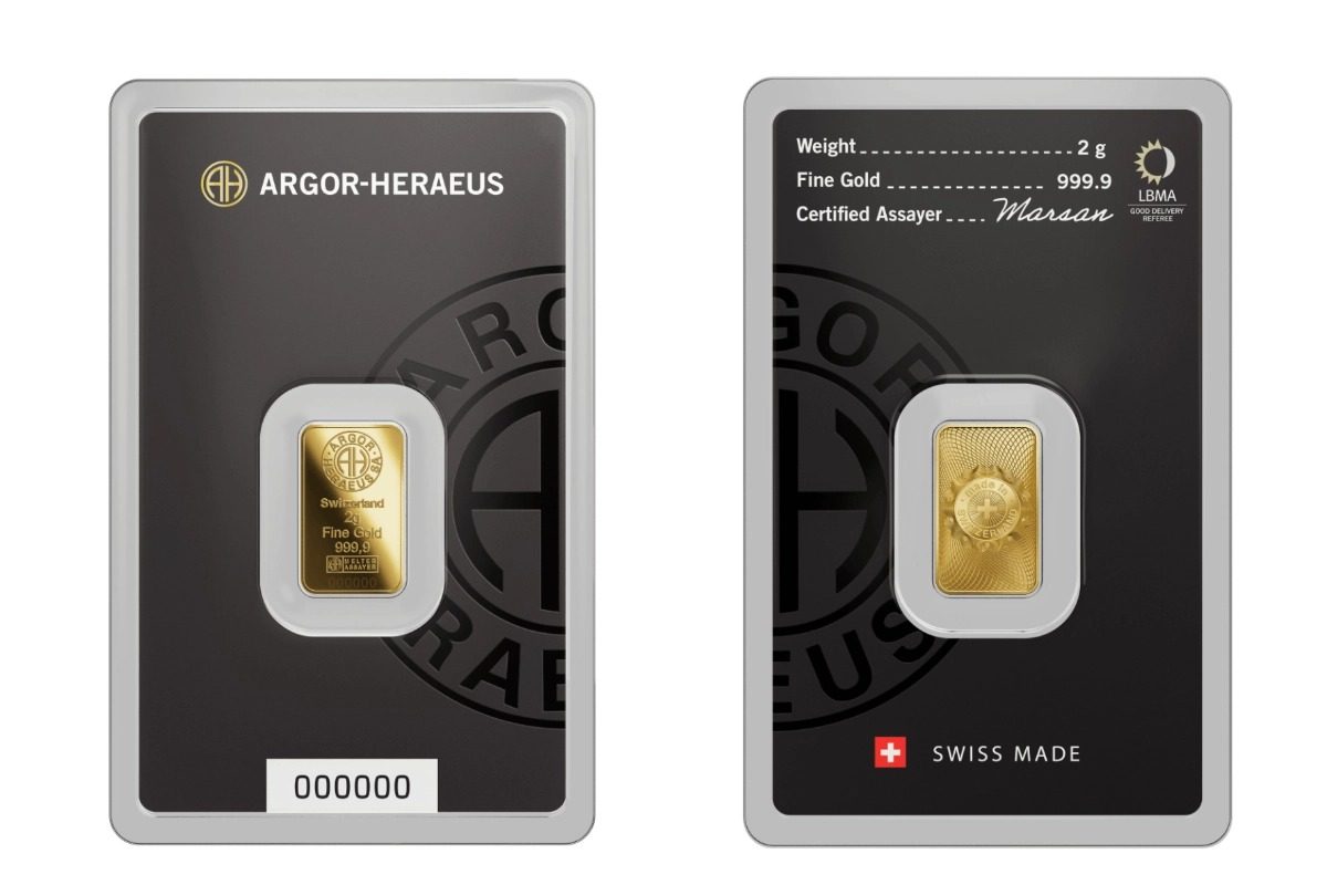 2g Argor-Heraeus Gold Bar (Classic)