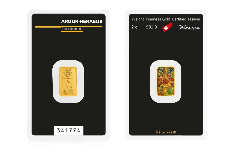 2g Argor Heraeus Gold Kinebar