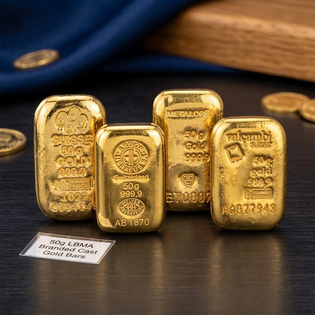 50g LBMA Cast Gold Bar (Circulated - Good Condition)