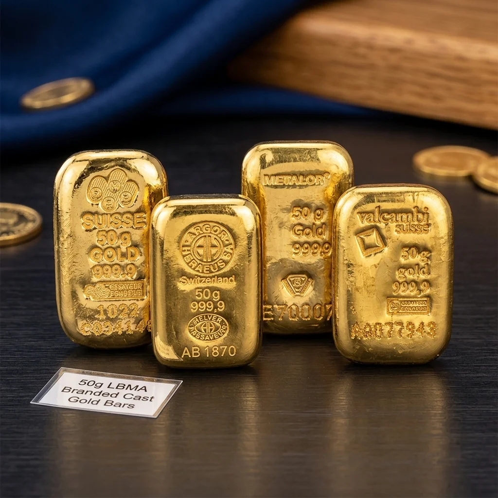 50克 LBMA浇注金条（流通品 - 良好品相）