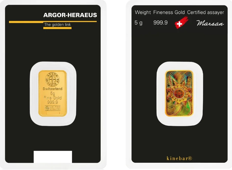 5g Argor Heraeus Gold Kinebar