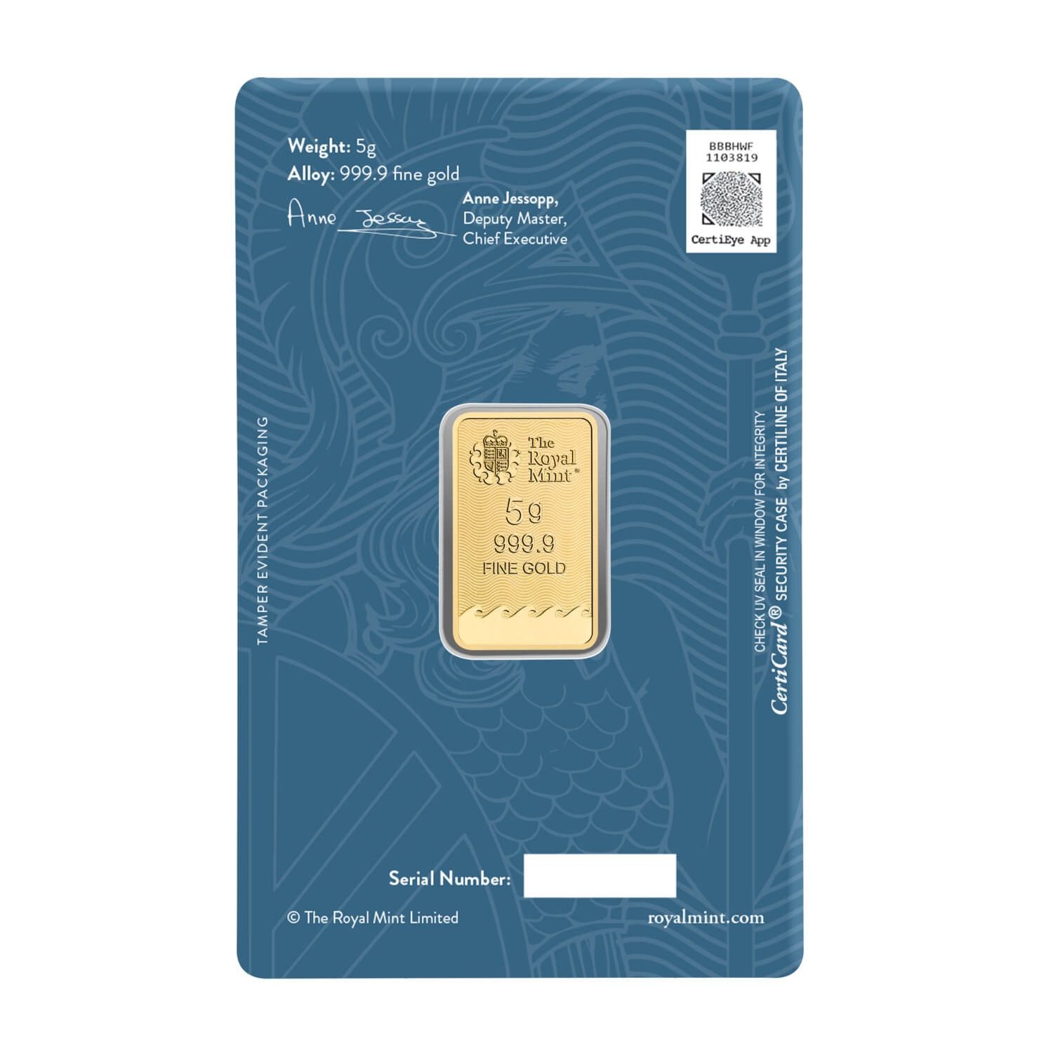 5g Britannia Gold Bar image 3